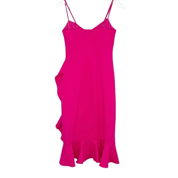 Likely Laverna Ruffled Sleeveless Midi Cocktail Dress in Fuchsia Pink Sz 14 NWT - Picture 2 of 11